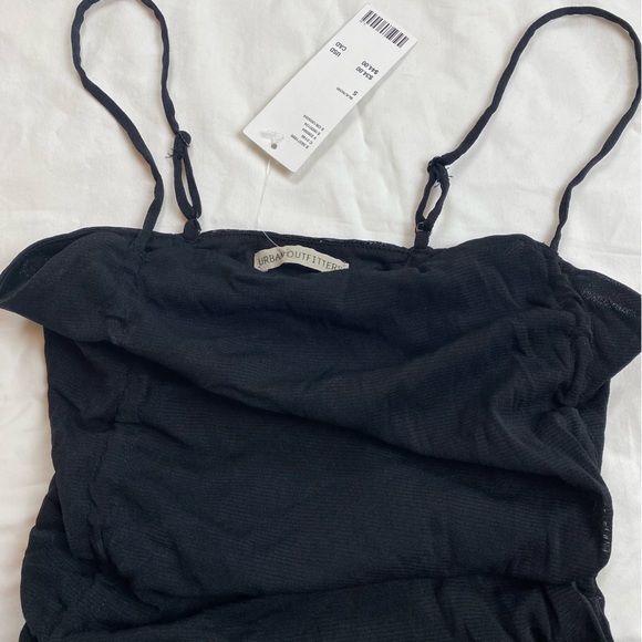 NWT Urban Outfitters Ruched Drawstring Mesh Tank S - Picture 5 of 6